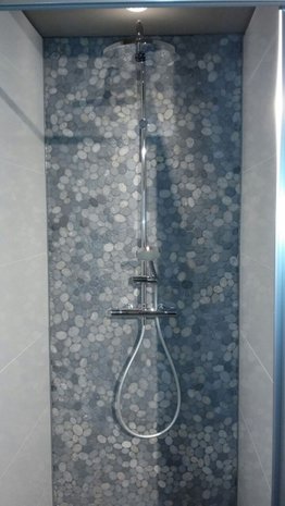 Mozaiek Marmer Ovaal White-Botticino  MA-93  30x30 cm